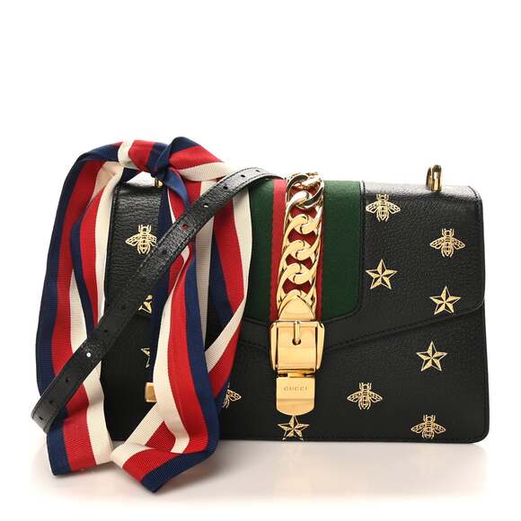 Gucci Textured Calfskin Bee Star Print #241483G90B